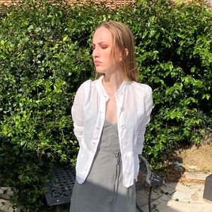 Eileen Fisher Like New White Linen Duster